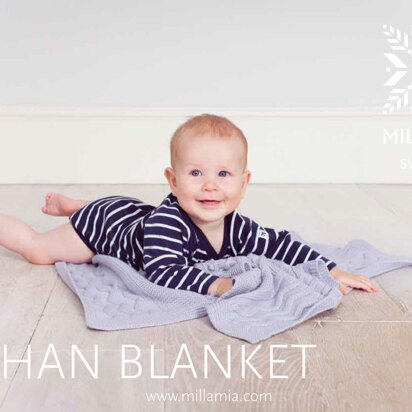 "Johan Baby Blanket" - Afghan Knitting Pattern - Blanket Knitting Pattern in MillaMia Naturally Soft Merino