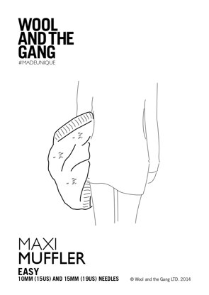 Maxi Muffler in Wool and the Gang - Downloadable PDF