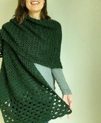 Crochet Wrap Pattern: Grand In Green Wrap