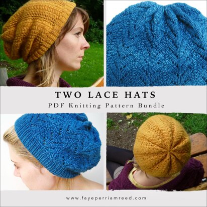 Two Lace Hats pattern bundle - knitting pattern