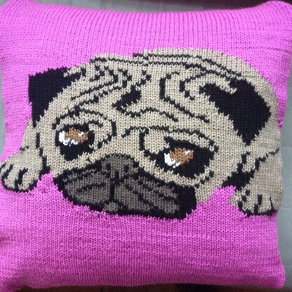 Percy the Pug Portrait Cushion/Canvas Cover