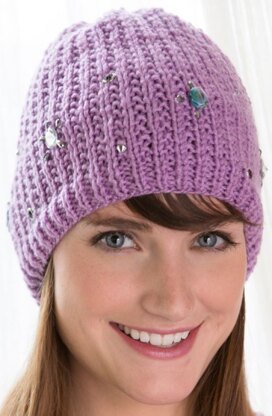 Bling Beanie in Red Heart Super Saver Economy Solids - LW4333