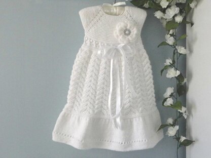 Knitting PATTERN Baby Dress Flower