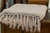 Linen Stitch Knit Throw w/Crochet Edge & Tassels