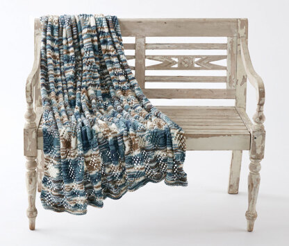 Crystal Lace Knit Blanket in Caron Jumbo - Downloadable PDF