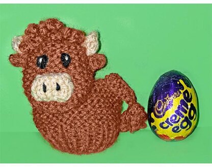 Easter Highland Cow choc cover fits Creme Egg