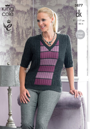 Womens' Tunic and Sweater in King Cole Merino Blend DK - 3877