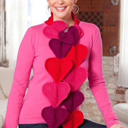 Heart Splendor Scarf in Red Heart With Love Solids - LW2985