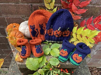 Halloween Cat and Pumpkin Hats