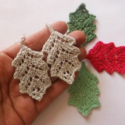 Knit lace earrings