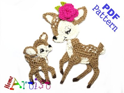 Deer Baby Fawn Mom and Baby Crochet Applique Pattern Crochet pattern by  Homeartist