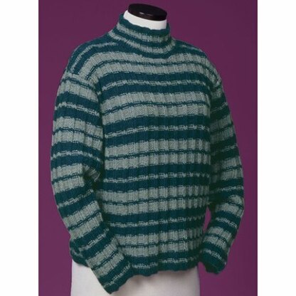 Vermont Fiber Designs 114 Striped Reverse Rib Mock Turtleneck PDF