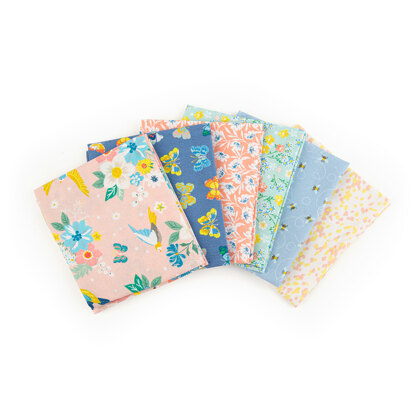 LoveCrafts Spring Garden Fat Quarter Bundle - Spring Pink/Blue