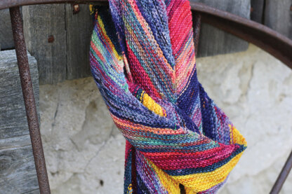 Dance Club Scarf in Koigu Pencil Box KPPPM 10 Ball Colour Pack - Downloadable PDF