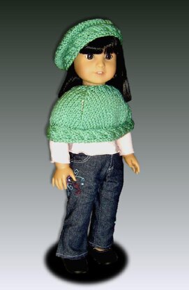 Capelet and Beret for American Girl and 18 inch dolls. 044