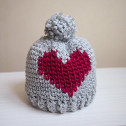 Heart beanie hat