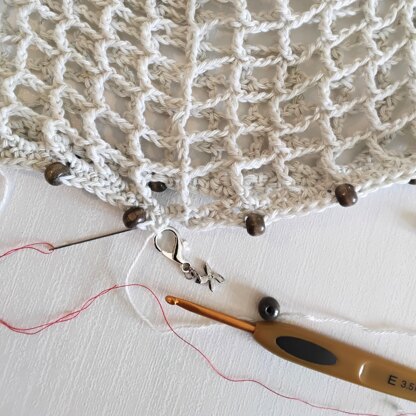 Beaded Net Mesh Beach Hat