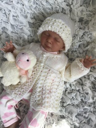 Lacy Cardi & Hat for preemies