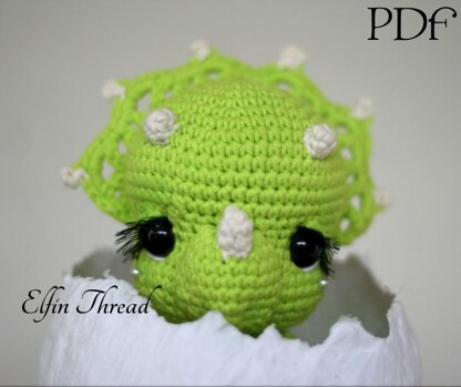 Tronco the Chibi Triceratops Amigurumi