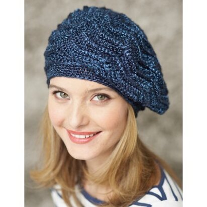 Wave Stitch Beret in Patons Metallic