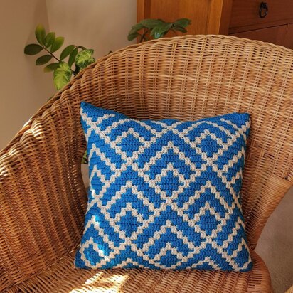 Mosaic Crochet Six Times Six Cushion