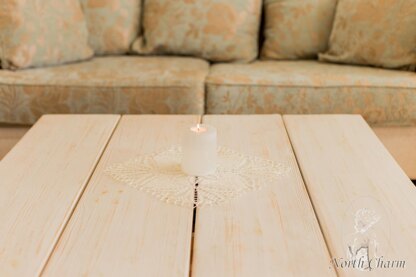 Knitted lace table topper "Cherry"