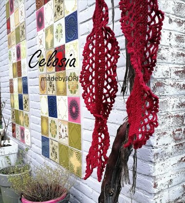Celosia twisted lace ruffle scarf