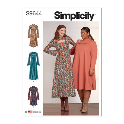 Simplicity Misses' and Women's Knit Dress in Three Lengths S9644 - Sewing Pattern
