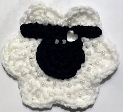 Beaded Sheep Applique