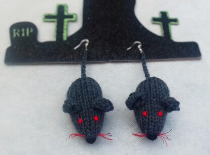 Halloween Rabid Rat Earrings