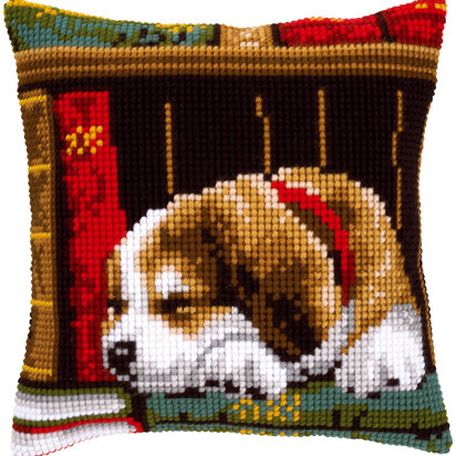 Vervaco Sleeping Dog Cushion Front Chunky Cross Stitch Kit - 40cm x 40cm