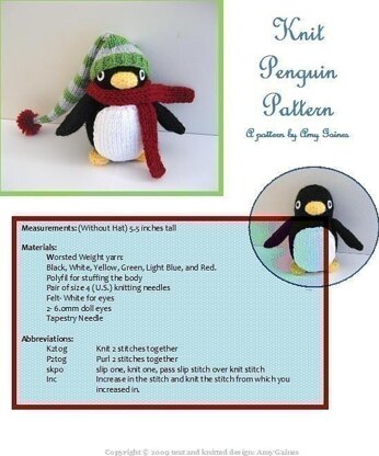 Penguin Knit Amigurumi Pattern