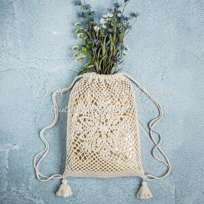 Lotus Drawstring Bag