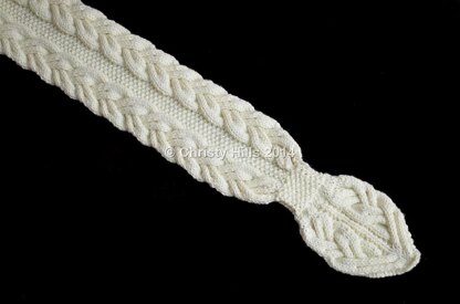 Milky White Cables Scarf ( Keyhole / Ascot / Pull-Through / Vintage / Stay On Scarf Knitting Pattern )