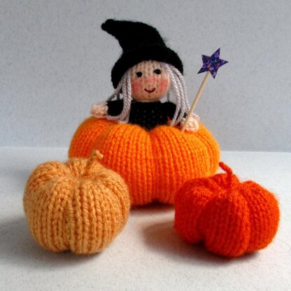 Witch and Pumpkin Knitting Pattern to Knit for Halloween 
