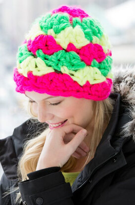 Shell Power Beanie in Red Heart Vivid Solids - LW3626 - Downloadable PDF