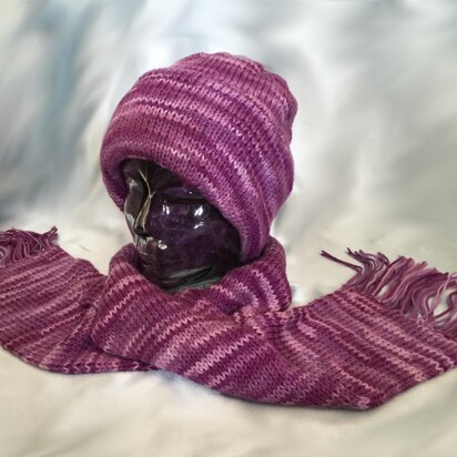 Double Knit Hat, with Matching Scarf - - ePattern