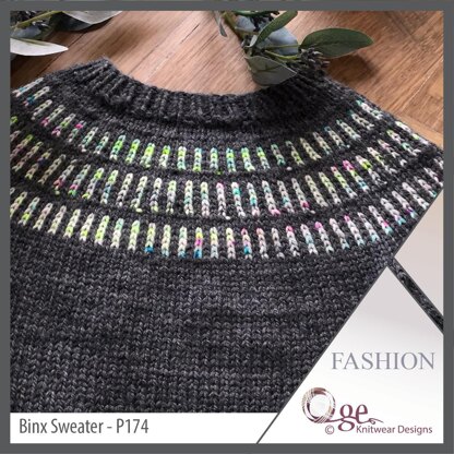 OGE Knitwear Designs P174 Binx Sweater PDF