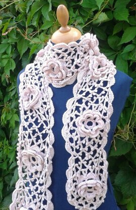 Pretty in Pink Rose Scarf