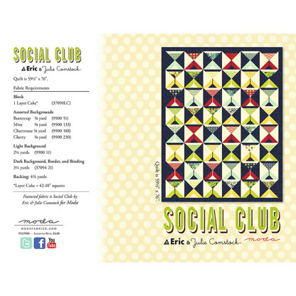 Moda Fabrics Social Club Quilt - Downloadable PDF