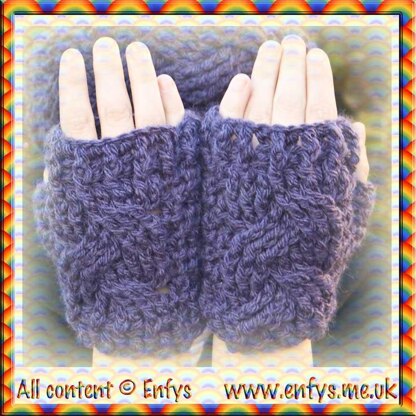 Cabled Headband & Mitts - Chunky Version