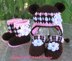 Bear Hat, Baby Booties and  Baby Mittens Set