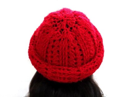 Slouchy beanie hat ribbed