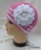 Crochet Baby Girl Beanie Hat with Large Rose Flower