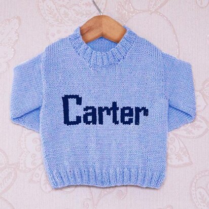 Intarsia - Carter Moniker Chart - Childrens Sweater