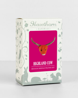 Hawthorn Handmade Highland Cow Brooch Needle Felting Kit