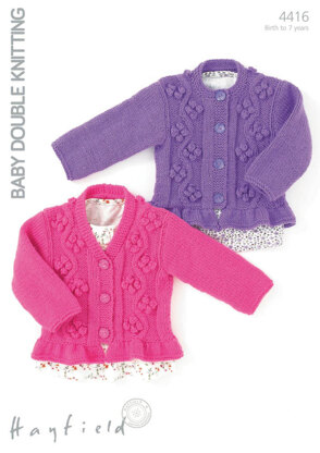 Cardigans with Detailed Panels in Hayfield Baby DK - 4416