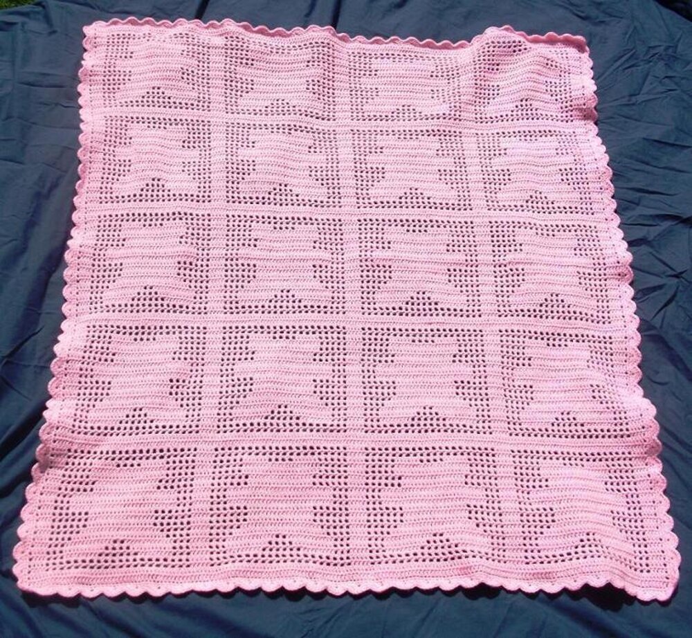 Teddy Bear Filet Blanket Crochet pattern by Cartlers Designs LoveCrafts