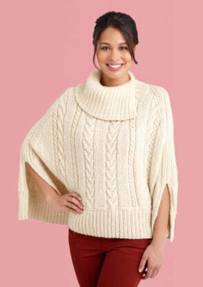 Galway Poncho in Lion Brand Fishermen's Wool - L10690