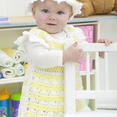 Springtime Baby Dress and Hat in Red Heart Super Saver Economy Solids - LW2083 - knitting pattern